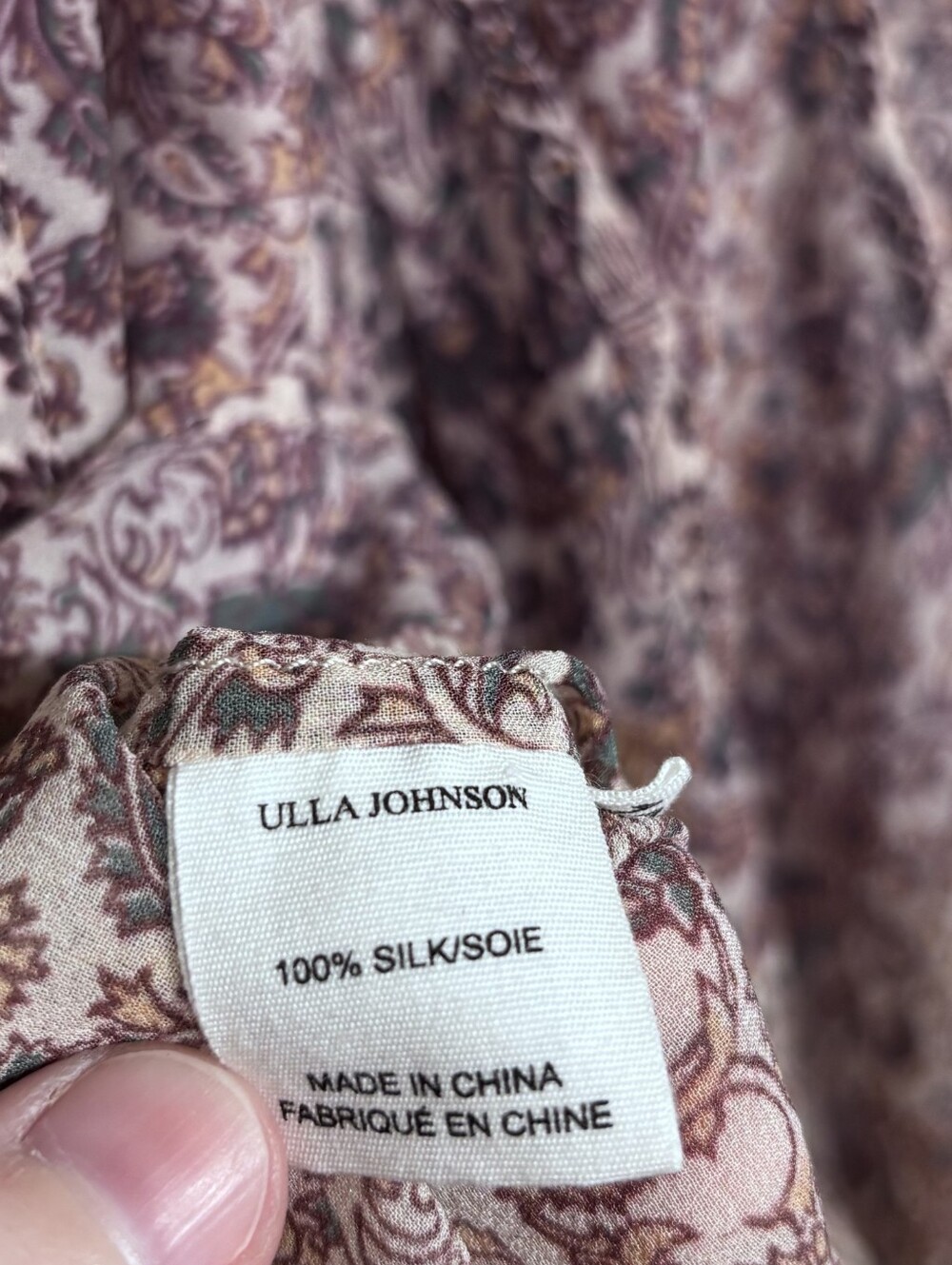 Ulla Johnson Deetra Blouse Size 10 Gardenia Floral 100% Silk - Picture 6 of 7